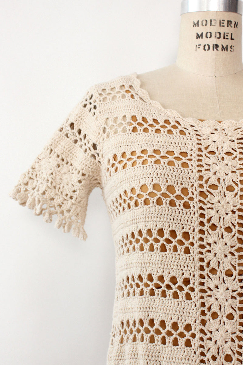 Ivory Crochet Everyday Dress M/L OMNIA Ivory Crochet Everyday Dress M/L OMNIA