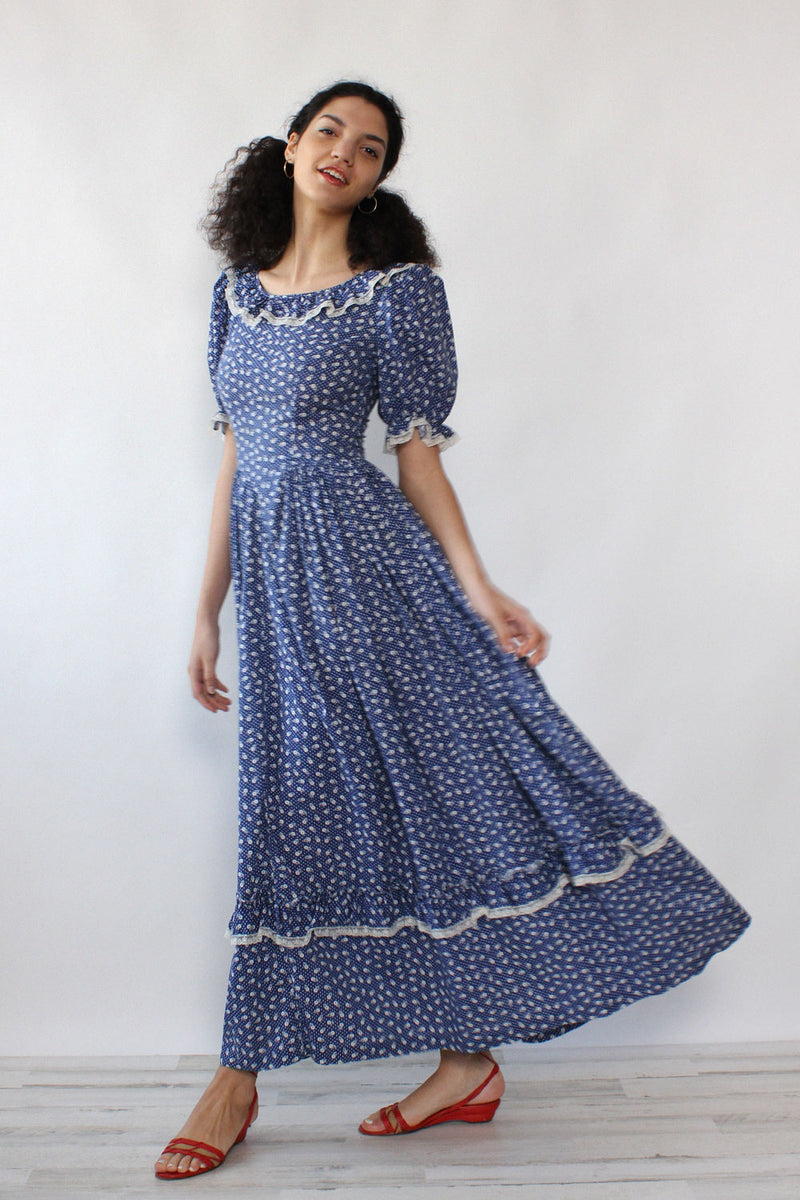 Sapphire Calico Prairie Dress S
