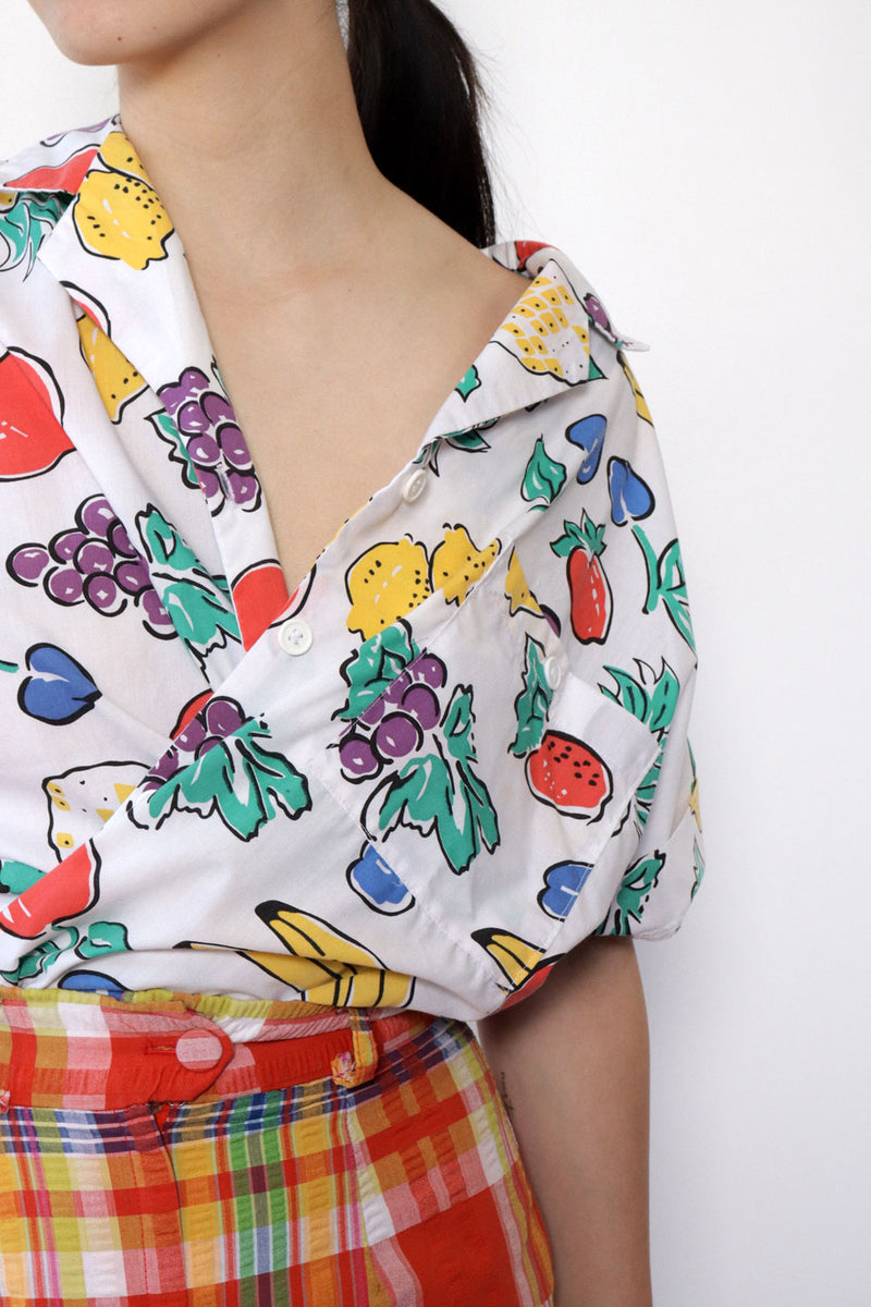 Fruit Salad Boxy Buttondown M/L