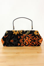 Floral Chenille Brocade Purse