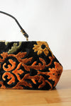 Floral Chenille Brocade Purse