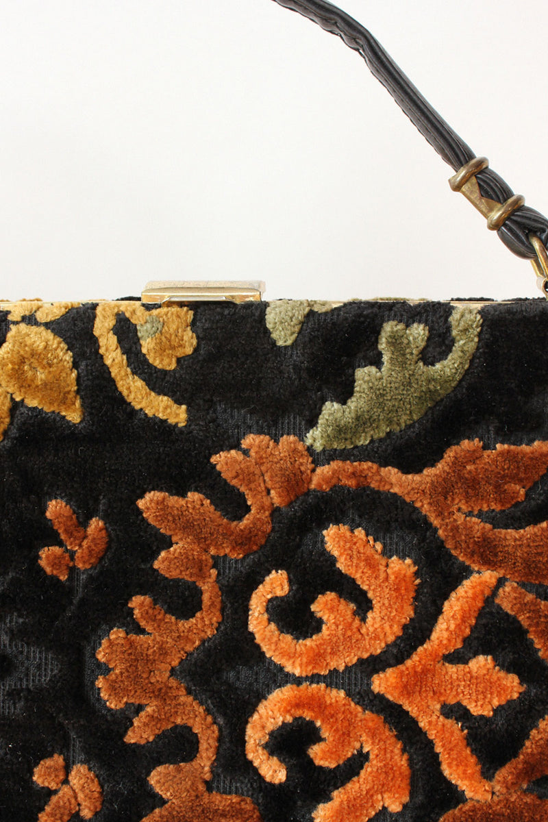 Floral Chenille Brocade Purse