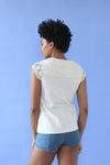 Cream Crinkle Lace-up Top XS/S