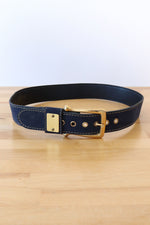 Lee-Vic Navy Topstitch Belt S-L