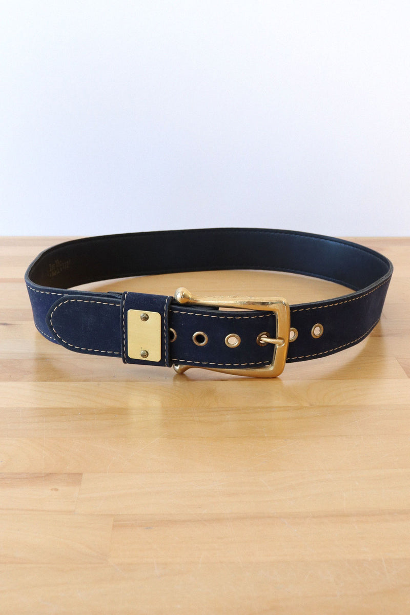 Lee-Vic Navy Topstitch Belt S-L