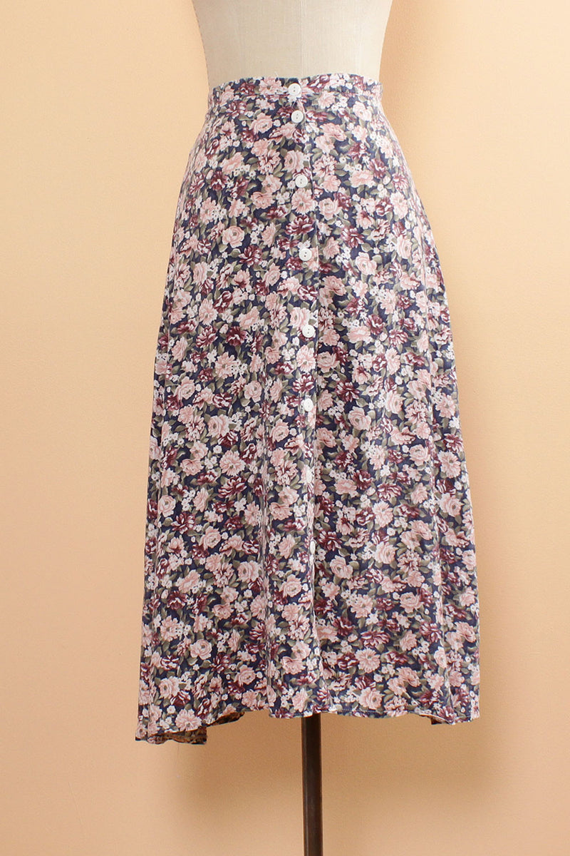 Chrysanthemum Button Skirt M/L