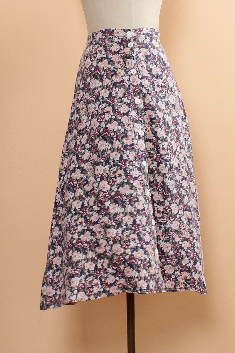 Chrysanthemum Button Skirt M/L