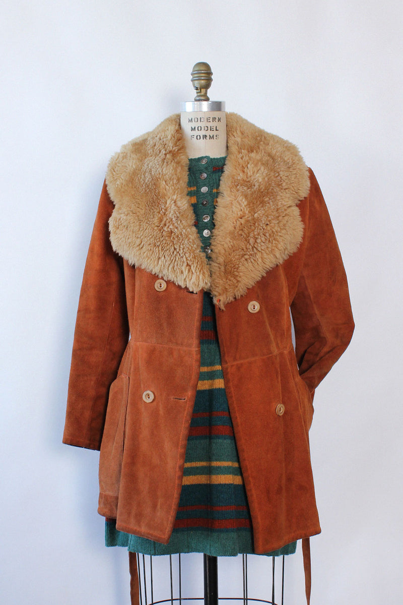 Rust hotsell shearling jacket