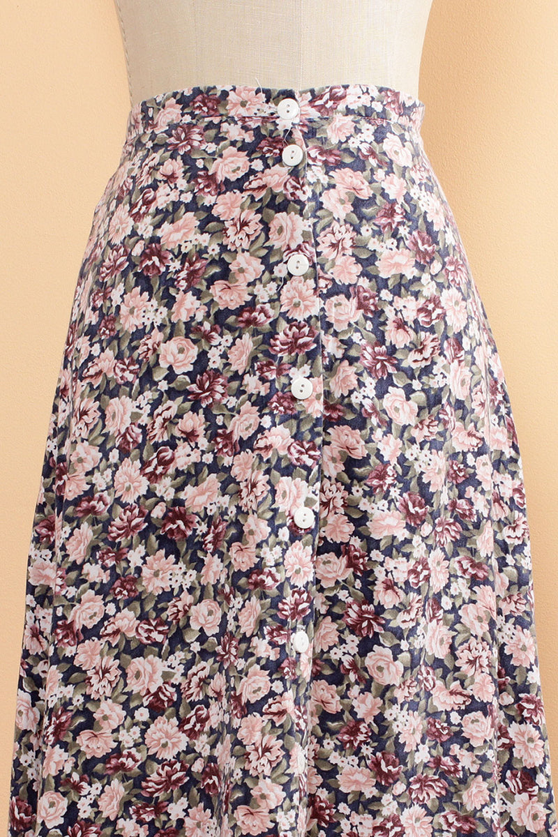 Chrysanthemum Button Skirt M/L