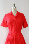 Aubrey Red Cotton 50s Dress S/M