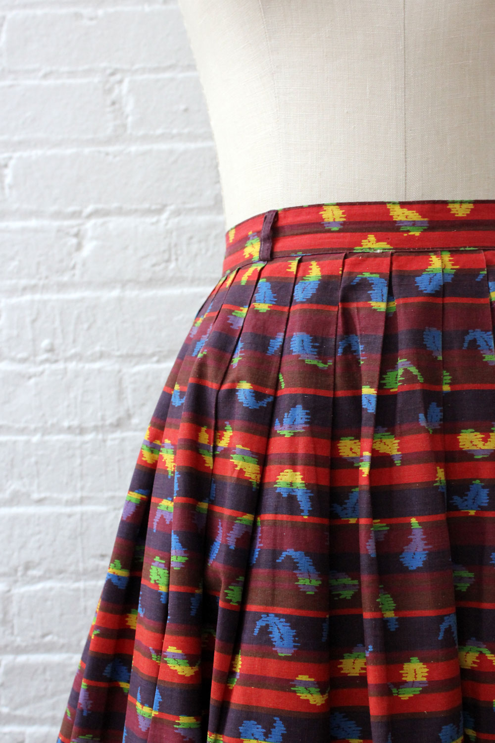 Brick Red Graphic Skirt M