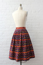 Brick Red Graphic Skirt M