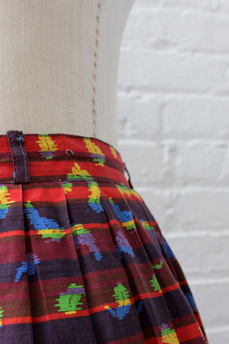 Brick Red Graphic Skirt M