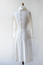 Ivory Funnel Neck Dress XS