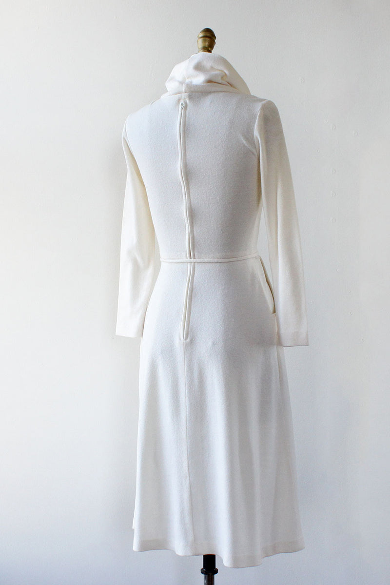 Ivory Funnel Neck Dress XS