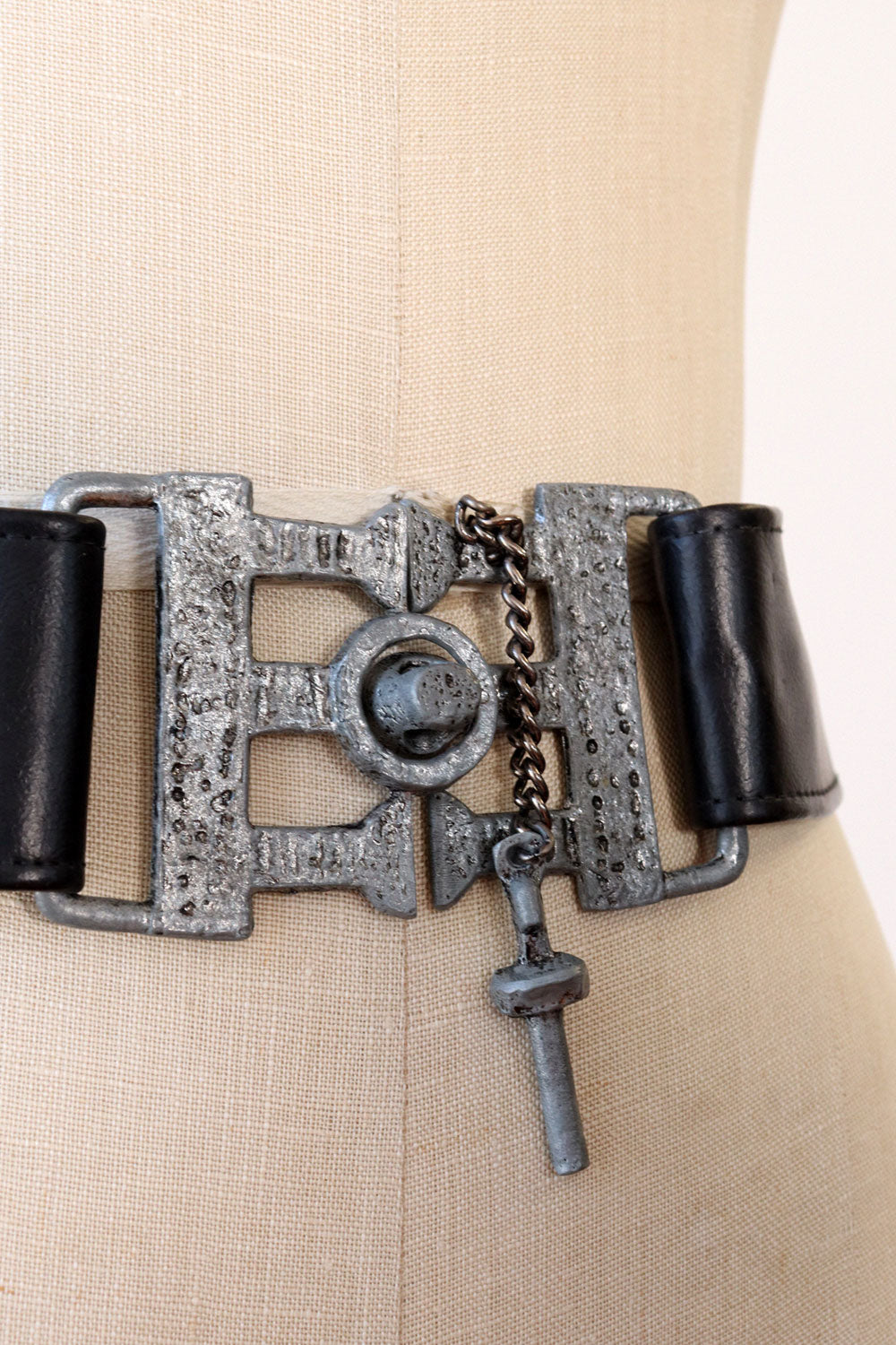 Locking Pewter Buckle Belt