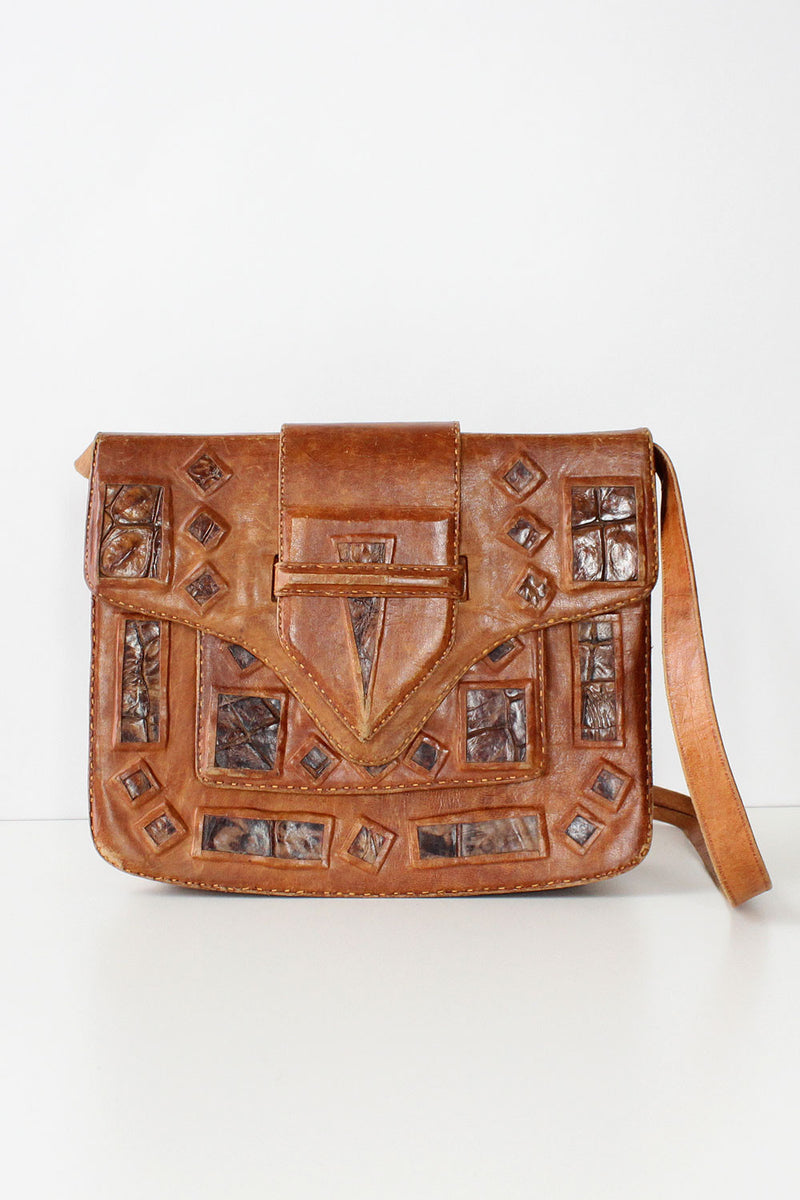Textural Tab Satchel Purse