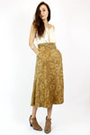 Paisley Leather Midi Skirt S/M