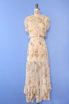 Ralph Lauren Sheer Floral Bias Cut Dress L