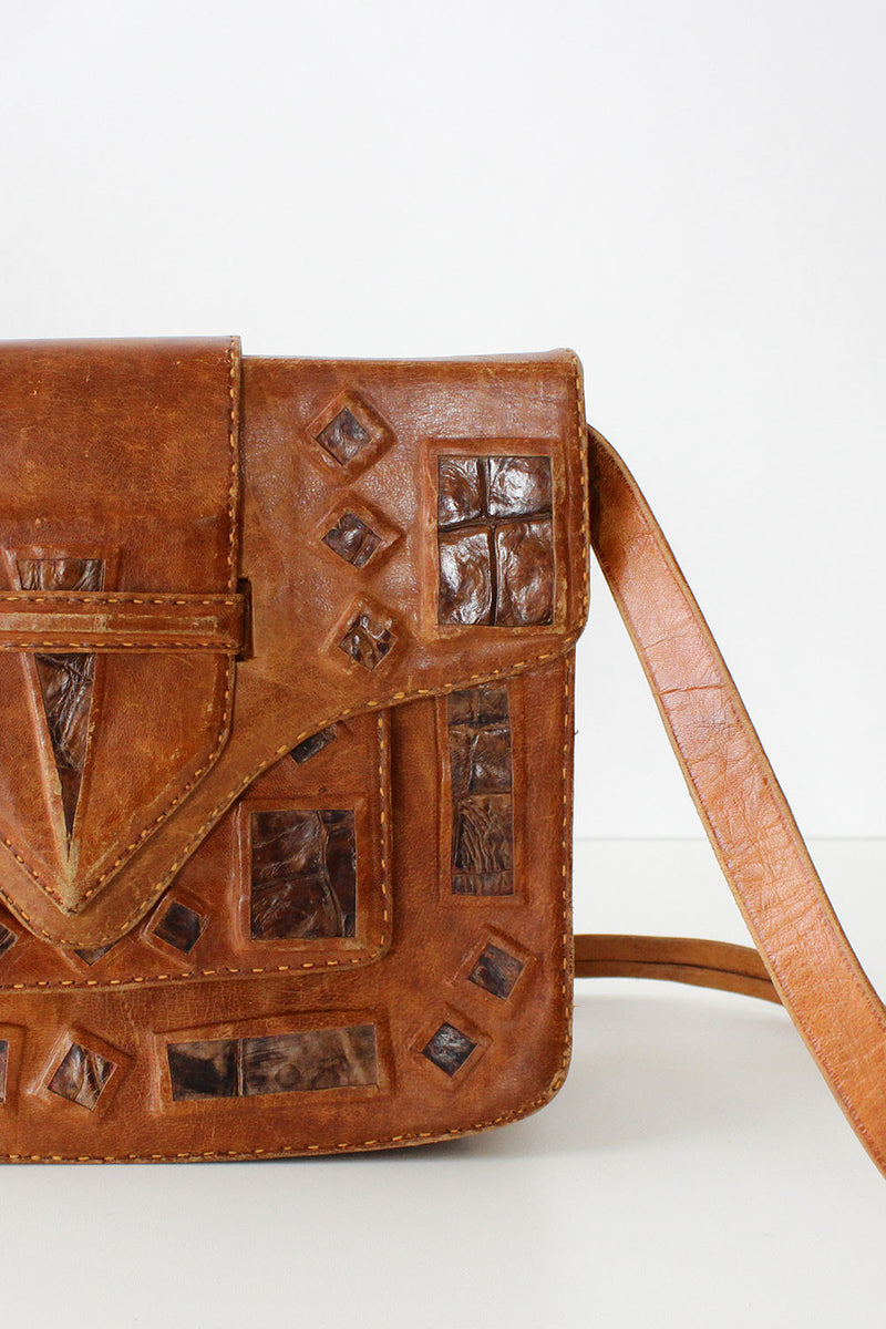 Textural Tab Satchel Purse