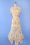 Ralph Lauren Sheer Floral Bias Cut Dress L