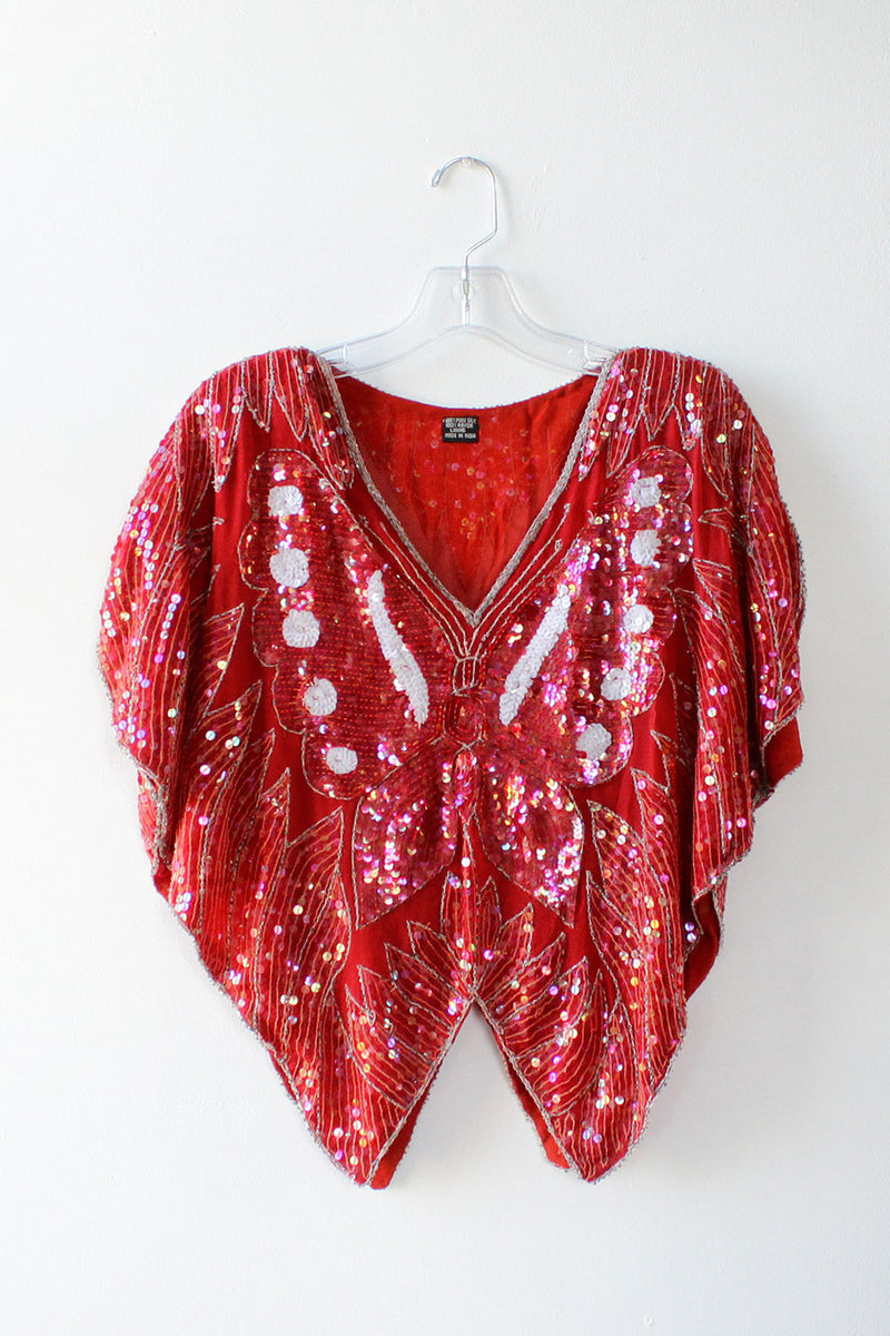 Rose Sequin Butterfly Top XS/S