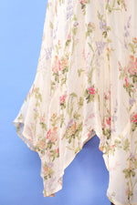 Ralph Lauren Sheer Floral Bias Cut Dress L