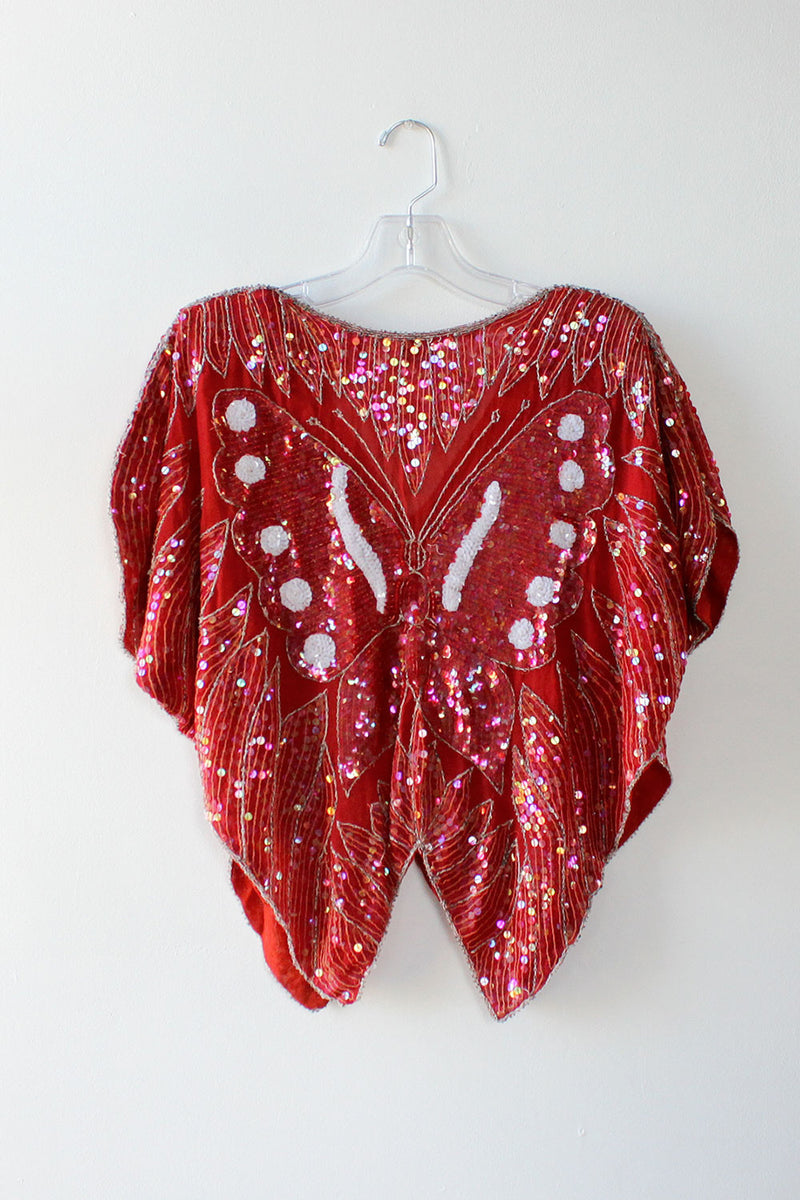 Rose Sequin Butterfly Top XS/S