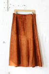 Long Rust Suede Skirt M/L