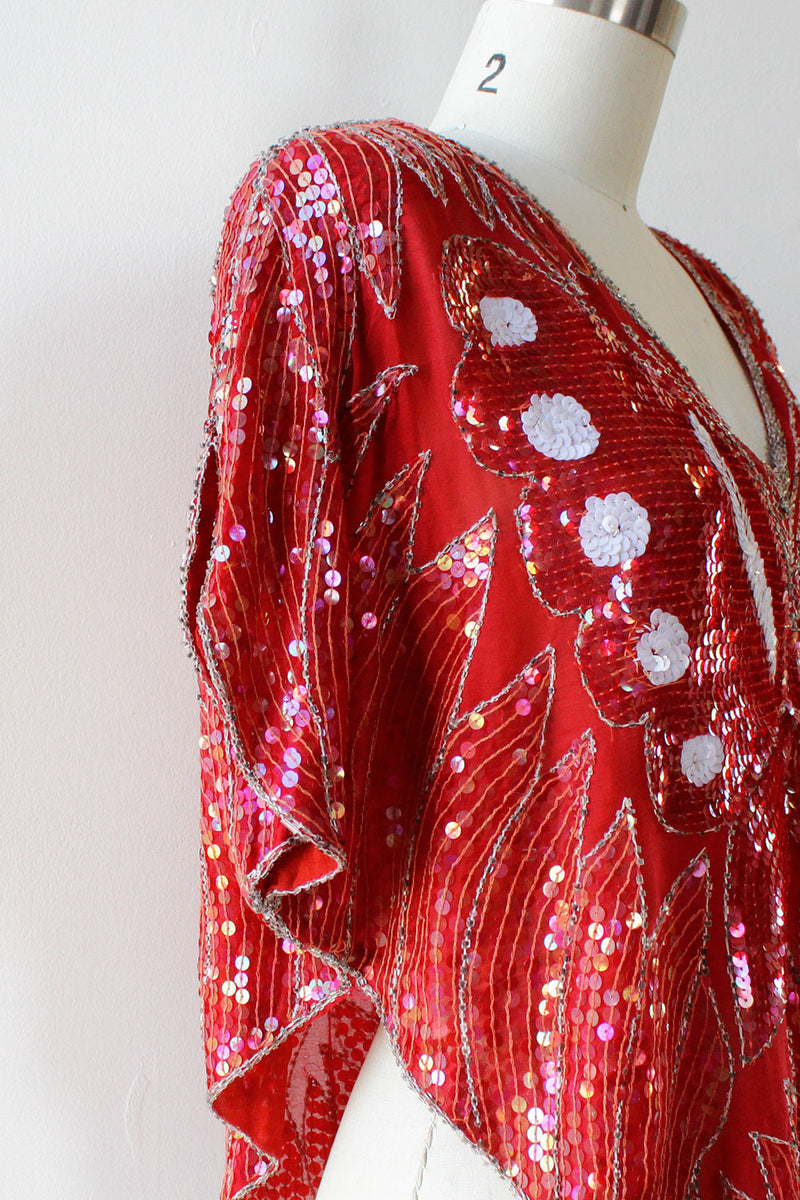 Rose Sequin Butterfly Top XS/S