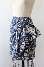 Symbolic Fitted Wrap Skirt S