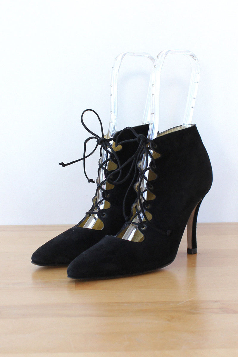 Walter Steiger Lace-up Open Booties 6.5