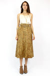 Paisley Leather Midi Skirt S/M