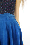 Teal Corduroy Circle Skirt XS