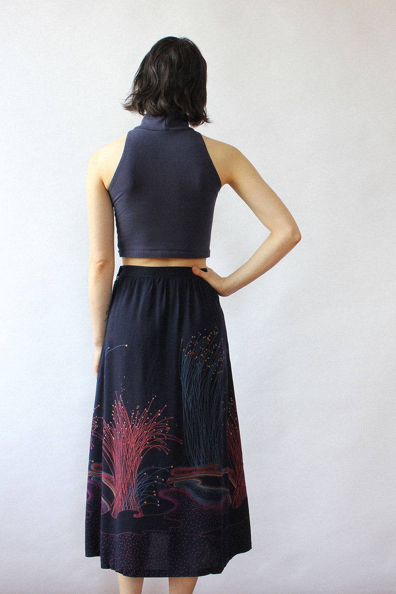 Fiber Optic Print 70s Skirt XS