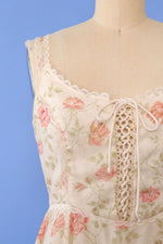 Gunne Sax Rose Bush Lace-up Dress XS/S