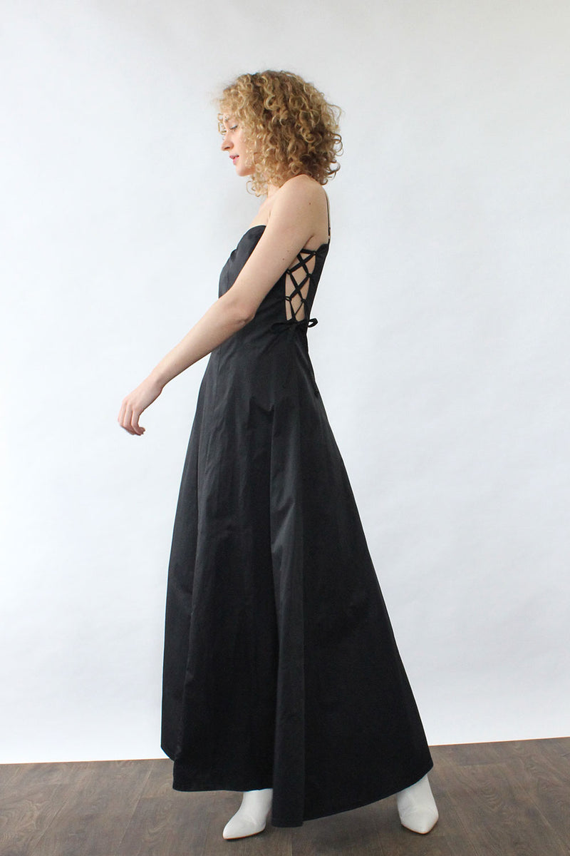 Y2K Lace-up Maxi Dress S/M