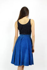 Teal Corduroy Circle Skirt XS