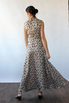 Bronze Brocade Bubble Maxi Dress M