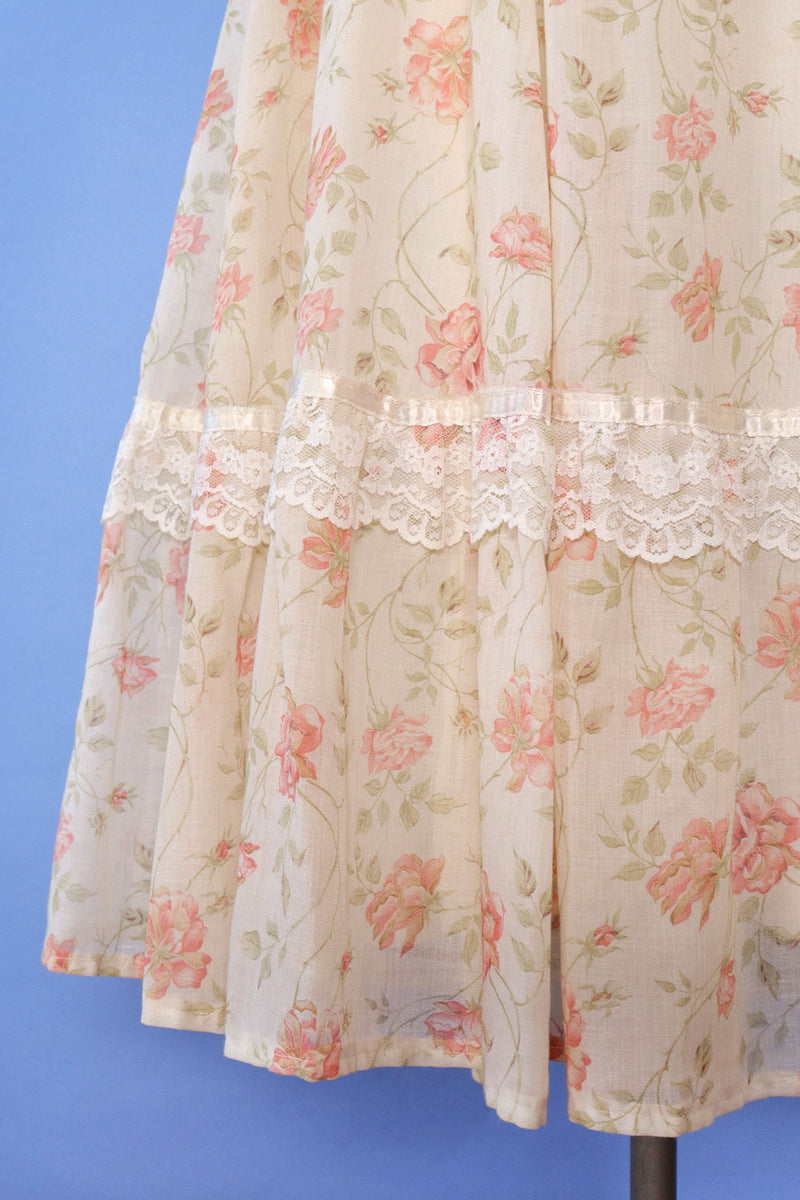 Gunne Sax Rose Bush Lace-up Dress XS/S