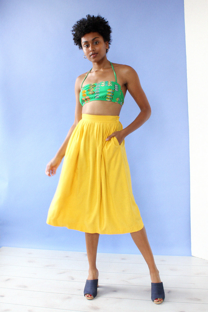 Marigold Raw Silk Skirt XS