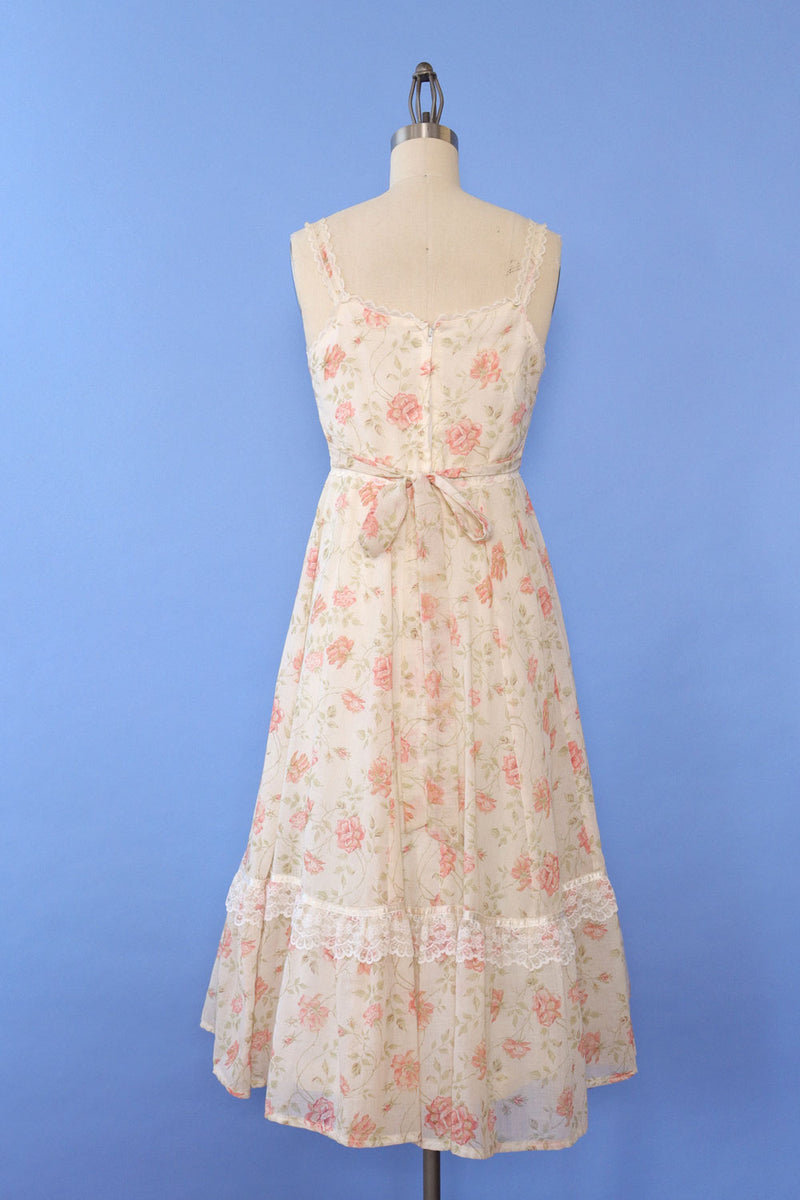 Gunne Sax Rose Bush Lace-up Dress XS/S