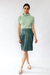 Forest Green Leather Skirt S