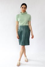 Forest Green Leather Skirt S