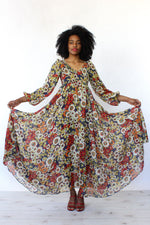 Smocked Floral Maxi Dress S/M