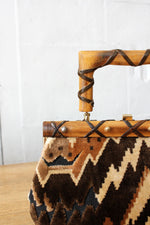 Italian Wooden Tapestry Handbag