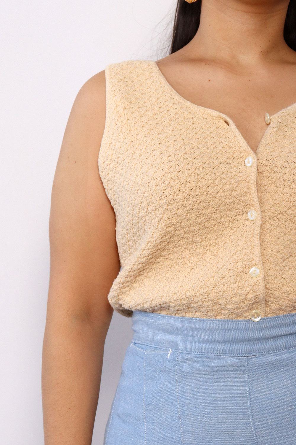 Bentley Cream Knit Tank M/L