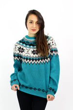 Woolrich Turquoise Fair Isle Sweater M