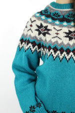 Woolrich Turquoise Fair Isle Sweater M