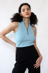 Zip Ribbed Knit Top XS-M